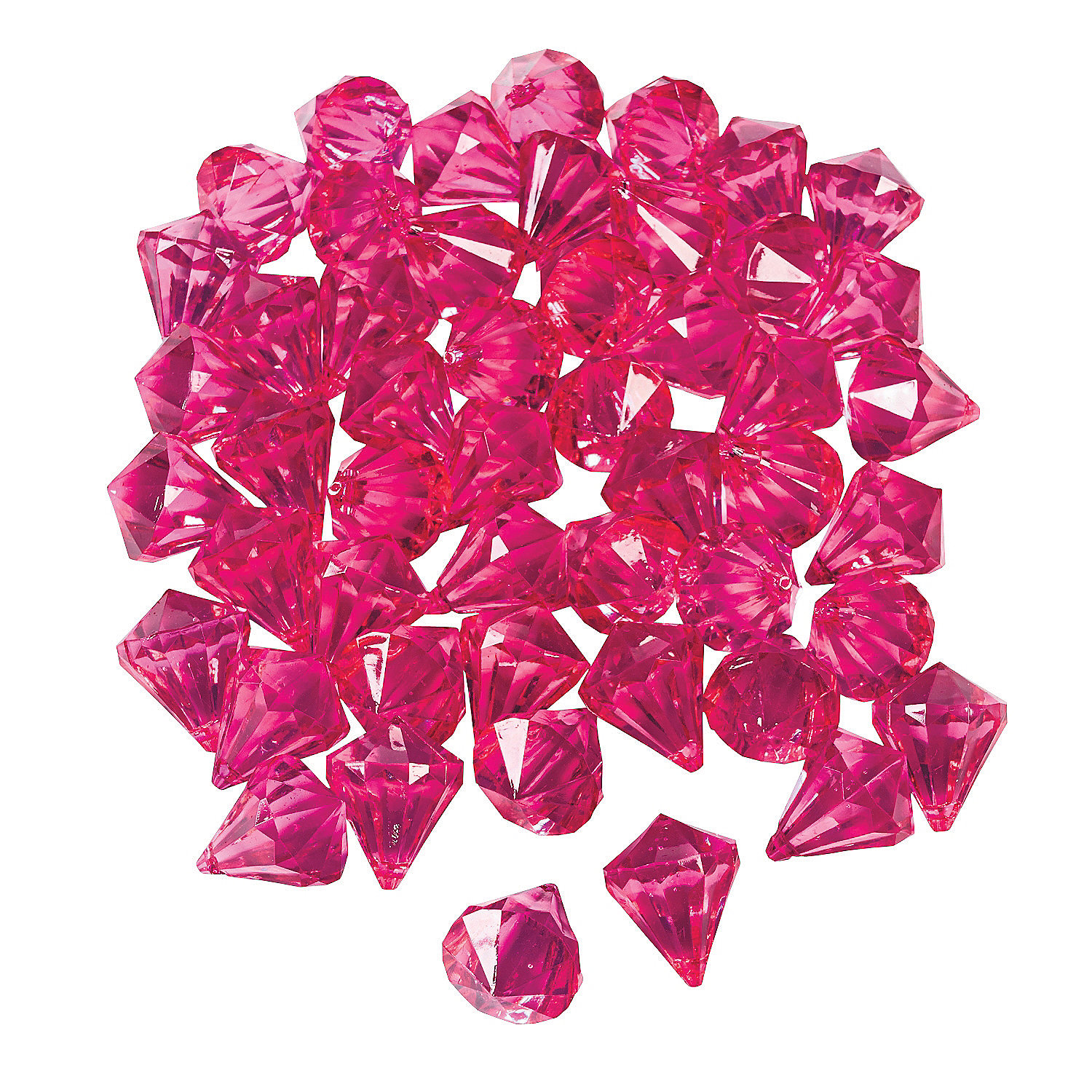 Fun Express - Hot Pink Acrylic Gems (25pc) for Wedding - Party